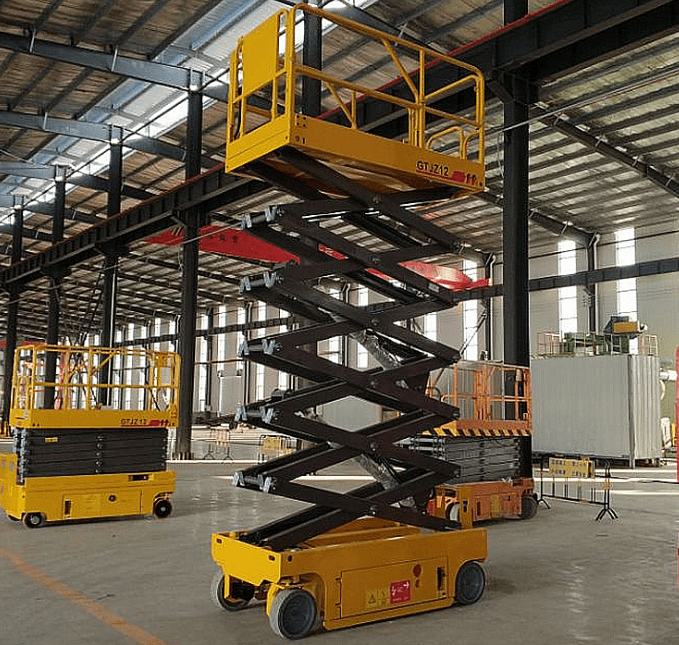 Indoor mobile scissor lift platform