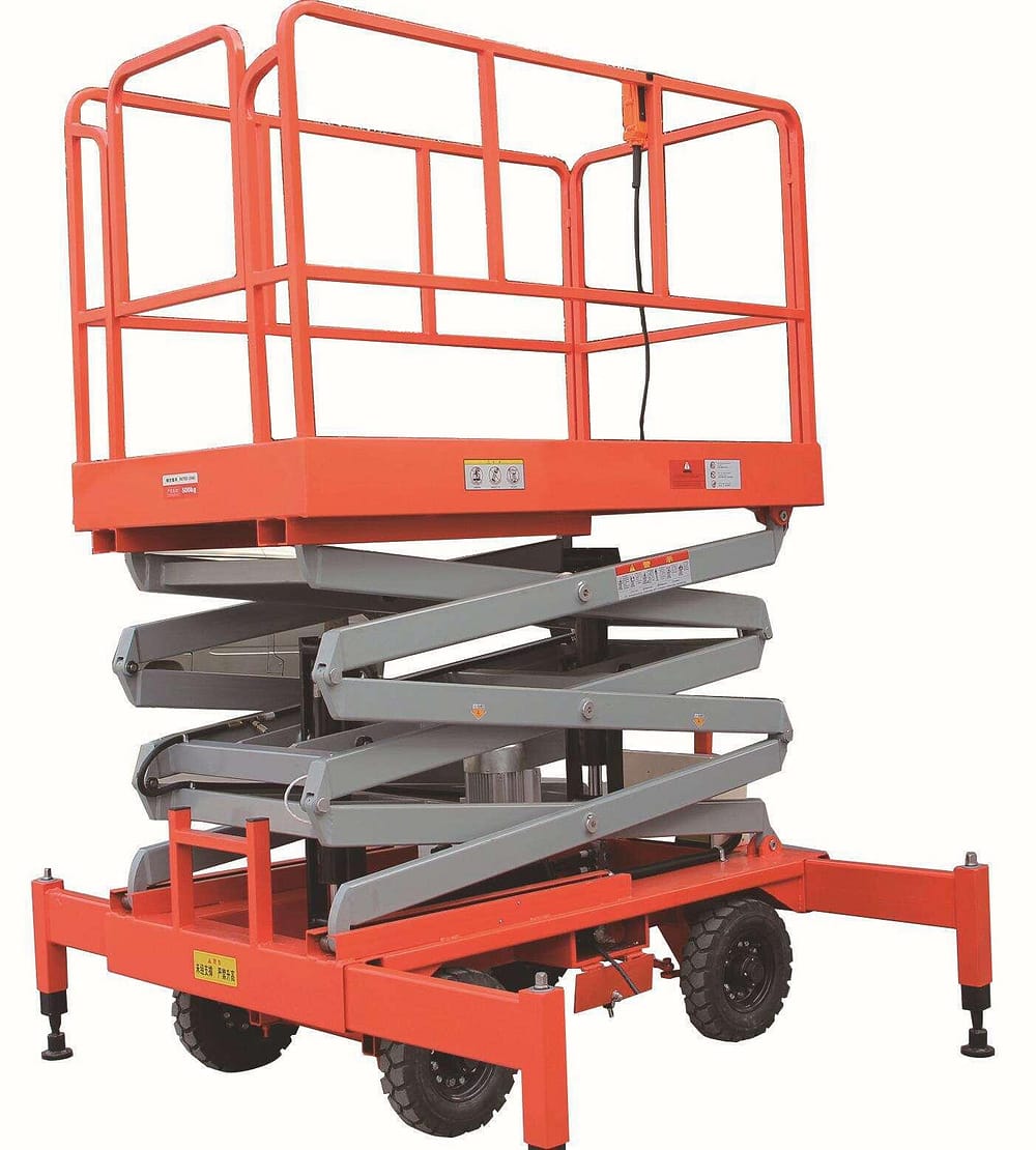 Movable electric hydraulic 1 ton scissor lift 1000kg platform