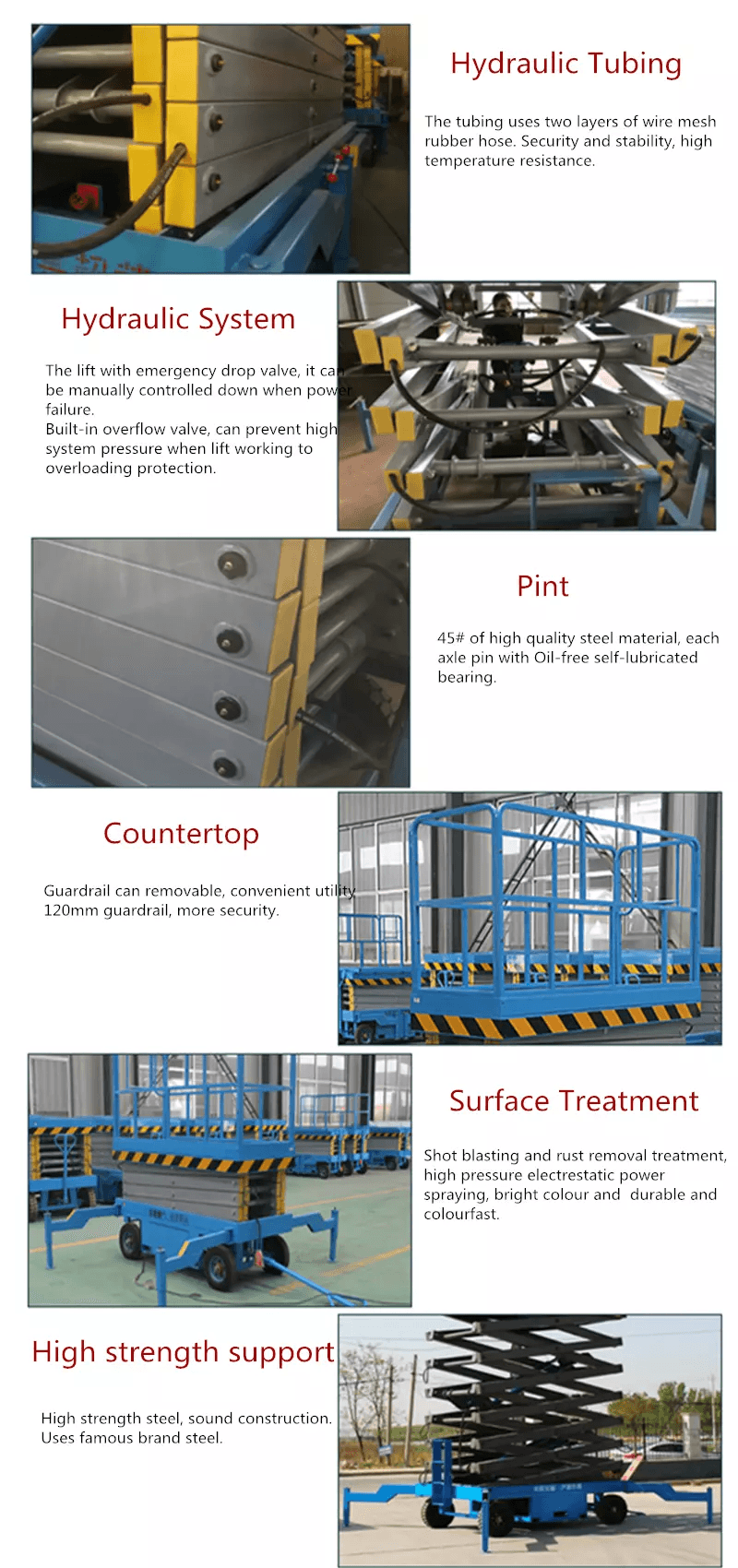Narrow scissor lift platform parts show2
