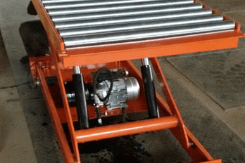 Roller table scissor lift trolley platform 1