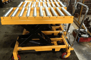 Scissor lift platform roller 1