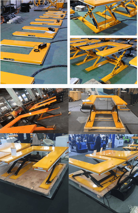 U shaped electric low profile scissor lift platform