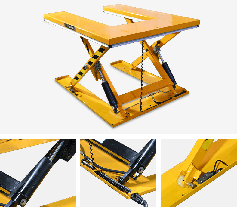 U shaped electric low profile scissor lift platform2